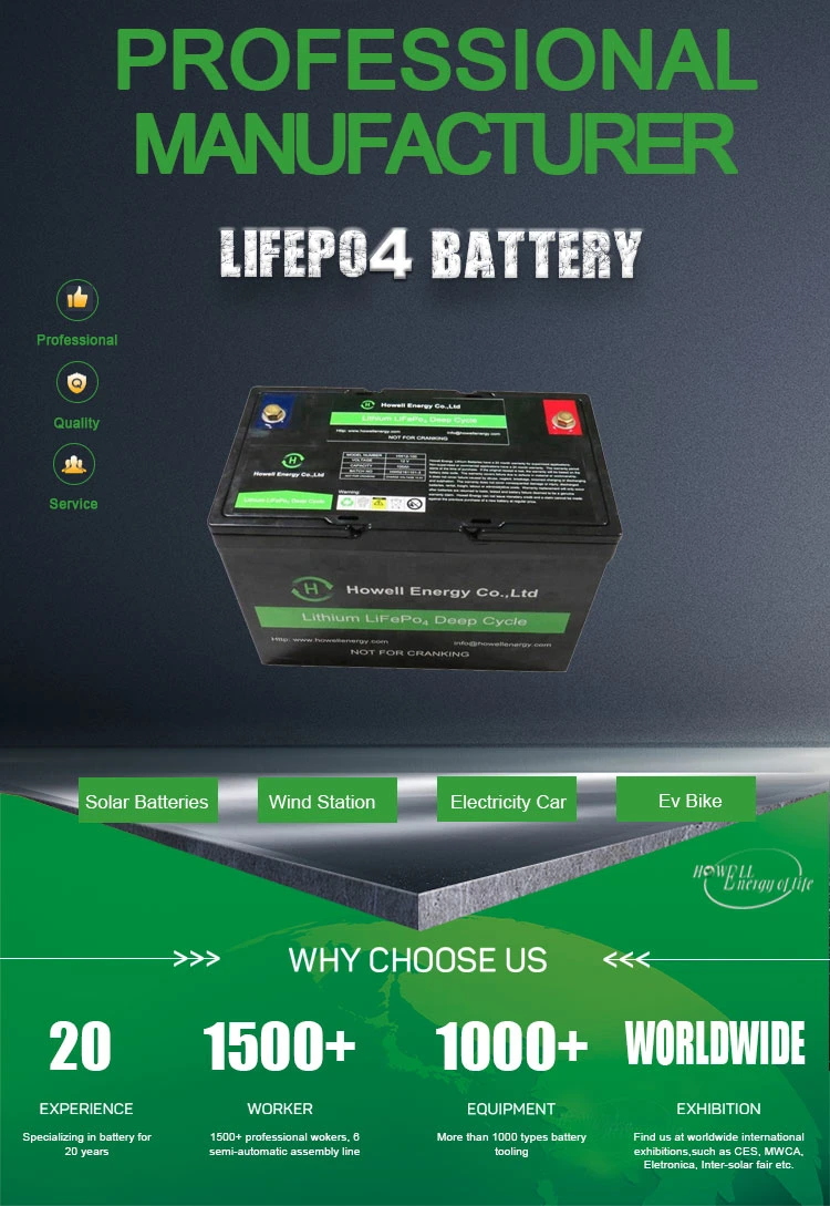 Factory Direct Supply Deep Cycle Lithium LiFePO4 12V 120ah Battery Pack for EV RV