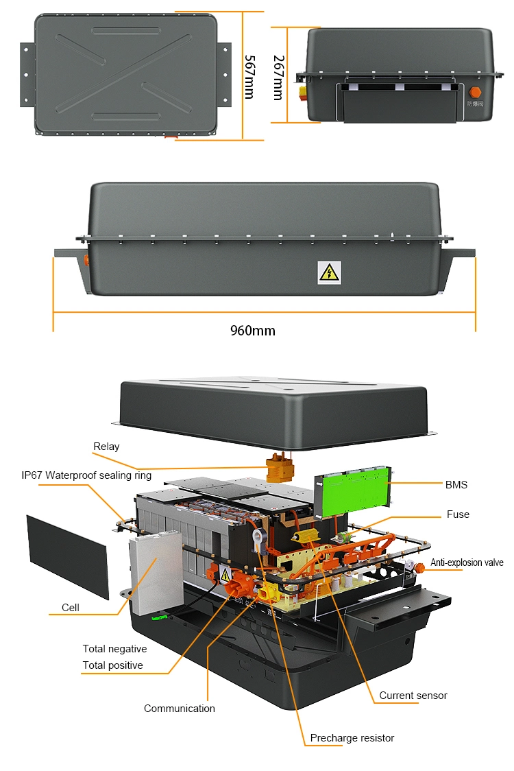 A Grade Lithium Power Battery 72V 96V 100V Customized Lithium Battery for Low Speed Car Four-Wheeled Vehicle