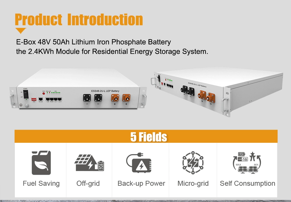 2.4kwh Lithium Ion LiFePO4 48V 50ah 5kw Solar Energy Storage Battery Cabinet Telecom 51.2V 2.5kwh 5kwh 10kwh