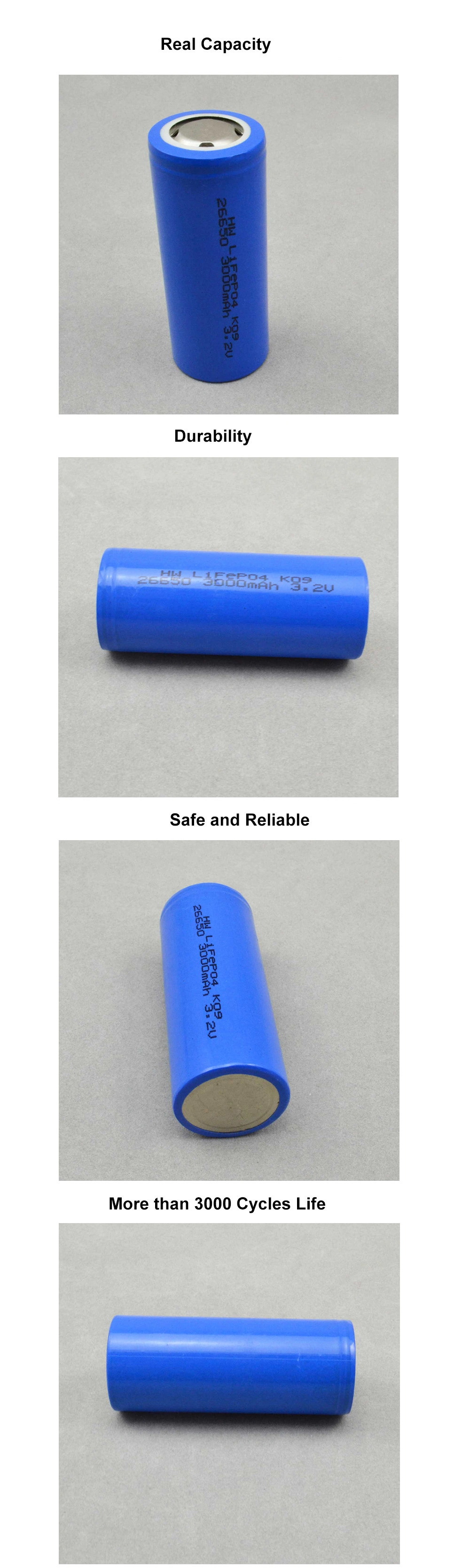 Factory Cheap High Quality Lithium Ion Battery LiFePO4 Cell 26650 3.2V 3000mAh